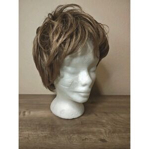 Henry Margu Short Layered Wig Brown Blonde Highlights Modacrylic Japan Hairpiece